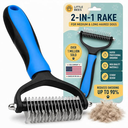 Double-Sided Stainless Steel Pet Grooming Brush